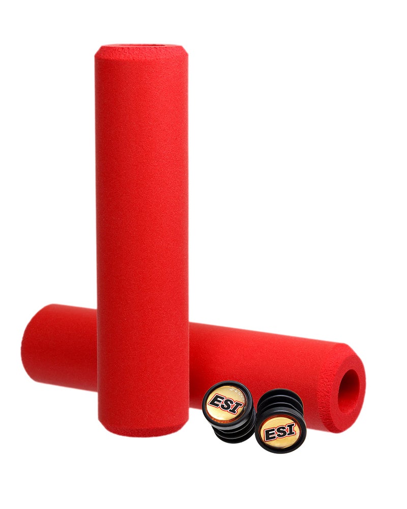 ESI Grips Extra Chunky - Silicone MTB Grips - Ultimate Comfort and Control for Mountain Bike and E-Bike Riders, Durable Silicone Bicycle Handlebar Grips for a Smooth Ride (Red) - Image 1